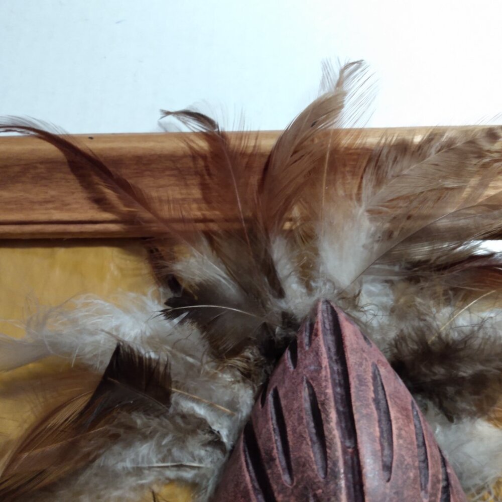 Very Unique African Tribal Mask With Feathers Framed World Art ~ Swahili - Picture 8 of 10